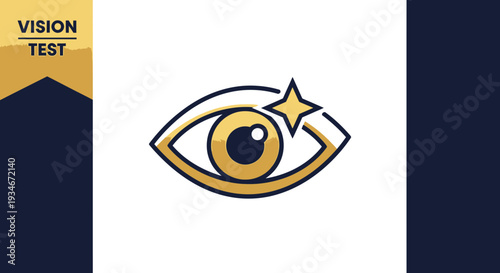 Clear Vision Test Symbol Design Representing Healthy Eye Sight Evaluation and Care