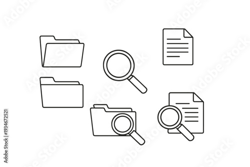 Searching for documents among folders and papers shows a common office