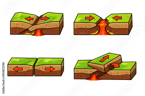 Earth's tectonic plates move and interact causing earthquakes and