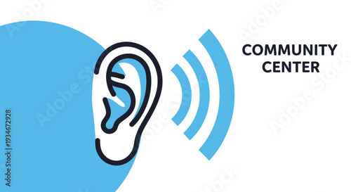 Community Center Concept Depicted With Ear And Sound Waves: An Informative Visual