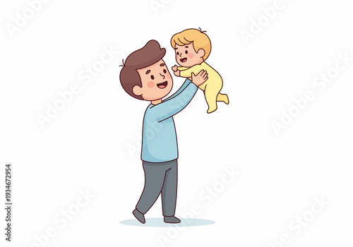 Father Lifting Baby in the Air.