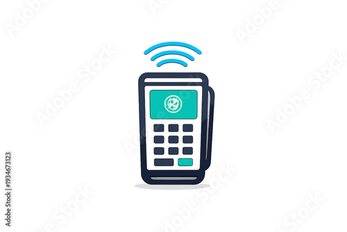 Mobile device showing payment screen with wireless signal icon for a