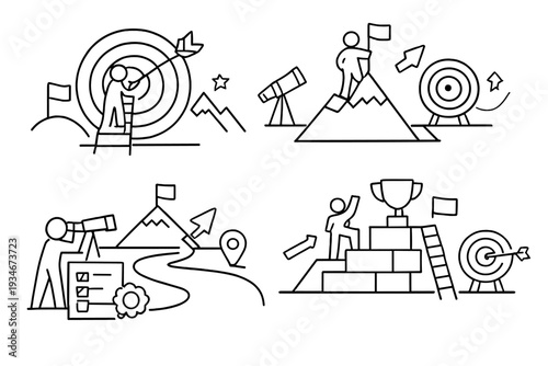 Different methods to achieve goals through various activities in a