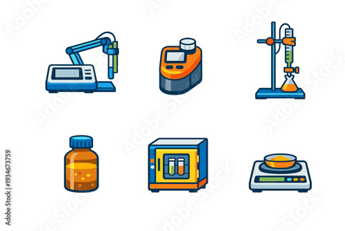 Laboratory tools for science experiments and research setups in an