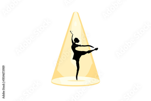 Dancer performs under spotlight in a simple setting showcasing skill