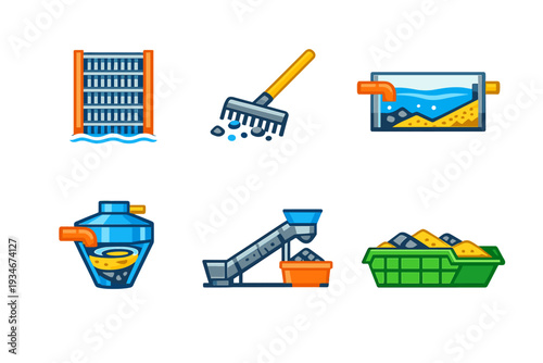 Equipment and tools used in mining and mineral processing at a