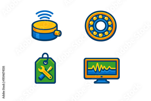 Icons representing various tools and technologies commonly used in