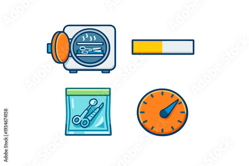 Tools and equipment used in workshop activities displayed on a simple