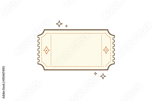 Design of a blank ticket with decorative elements for events