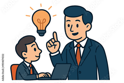 Business meeting with a mentor and student discussing ideas and