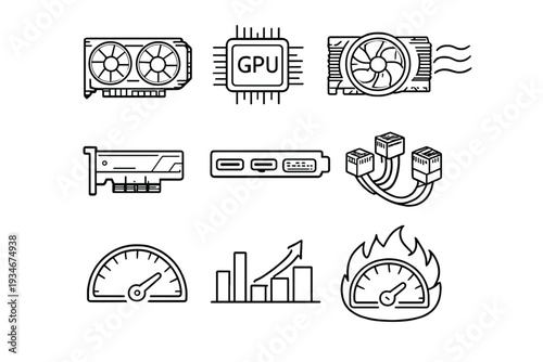 Graphics processing unit and related components in a design showcasing