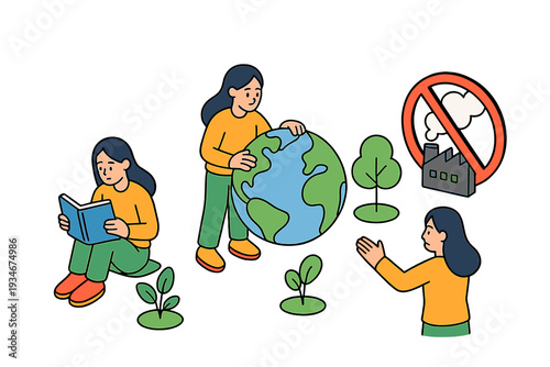 People engaging in activities that promote environment protection and