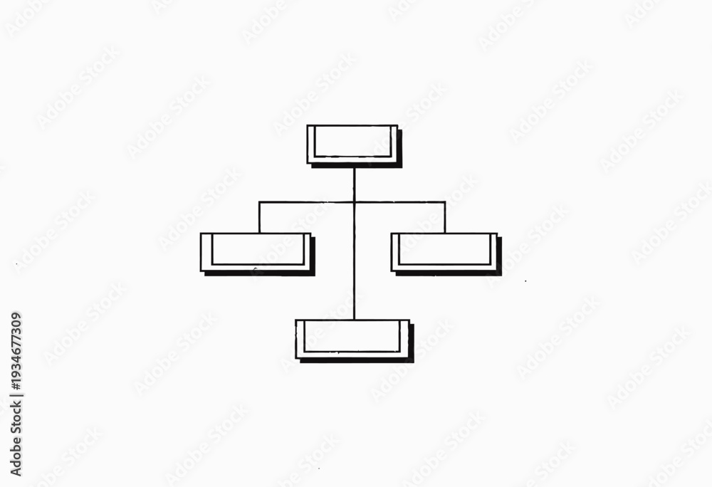 Fototapeta premium Conceptual Diagram Illustrating a Simple Flowchart with Centralized Node Connected to Multiple Branches Indicating Hierarchical Structure