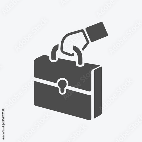 A modern silhouette of a stylish briefcase presents an of elegant professional life