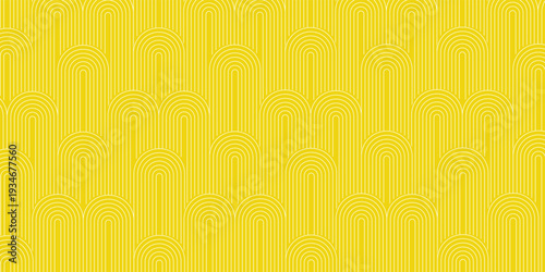 Yellow summer background pattern line stripe circle wave zigzag seamless abstract vector design. Summer Background.
