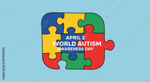 World Autism Awareness Day puzzle pieces on April 2