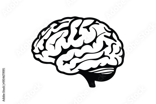 The human brain illuminates as a bright lightbulb in a creative monochrome design