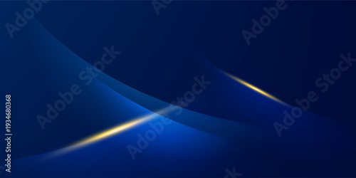 Abstract blue background design with luxury gold color Vector illustration