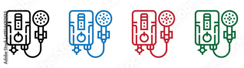 Isometric smart home automation devices with wireless connectivity and energy efficiency icons
