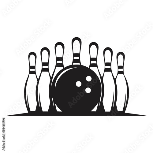 A bowling ball is heading towards the pins along a lane in dark silhouette