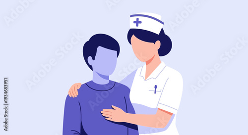 Compassionate Nurse Comforting Patient, Offering Healthcare and Support at Hospital