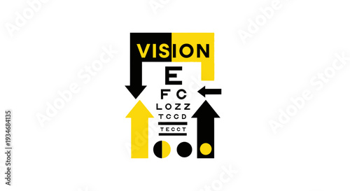 Conceptual Illustration Depicting Visual Acuity Test, Graphic Design, Sight and Eyesight