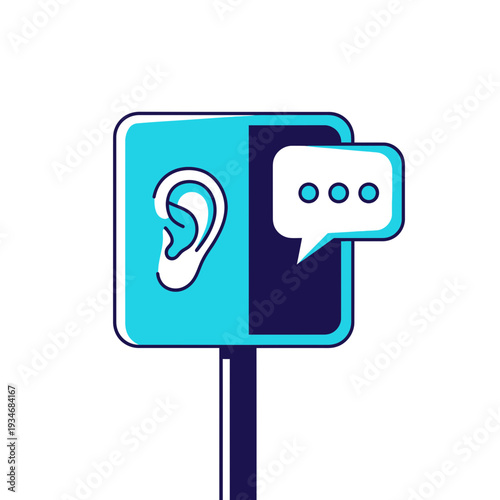 Conceptual Illustration Depicting Communication, Listening, and Information Exchange Processes