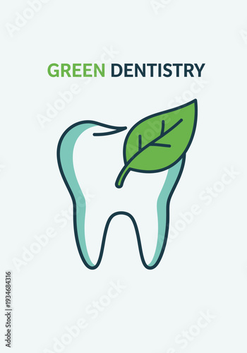 Conceptual Illustration: Green Dentistry Symbolizes Natural Oral Health and Environmental