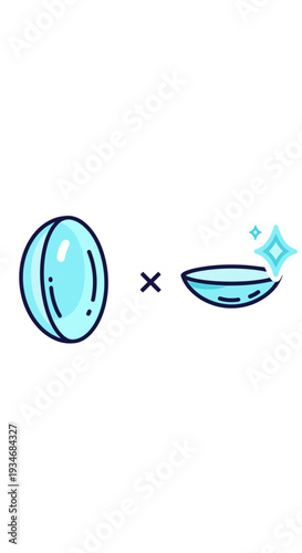 Conceptual Illustration Depicting Contact Lenses: Visuals and Optical Clarity Concept