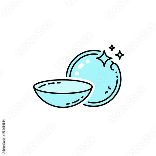 Conceptual Illustration Depicting Contact Lenses with Stellar Sparkles, Aesthetic Design