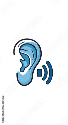 Conceptual Illustration: Human Ear Symbolizing Perception, Sound, and Audio Communication Visually