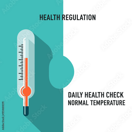 Conceptual Illustration: Measuring Wellness, Temperature Readings, Health Monitoring, Daily Check