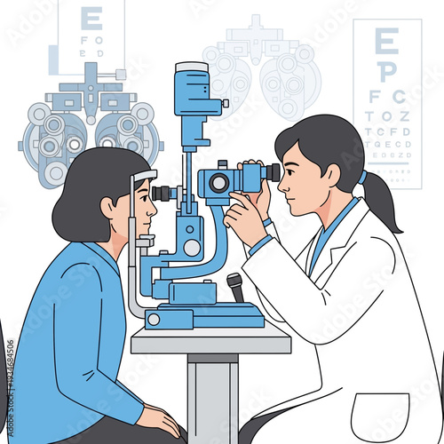 Comprehensive Eye Examination: A Professional Ophthalmologist Checking Patient's Vision with