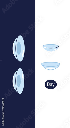 Conceptual Illustration Showcasing Eye Care and Contact Lenses for Enhanced Vision Clarity Everyday