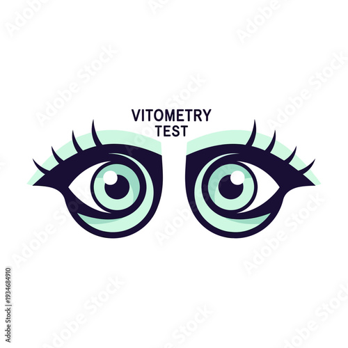 Conceptual Illustration Depicting Eye Examination and Vitometry Test Procedures Visually