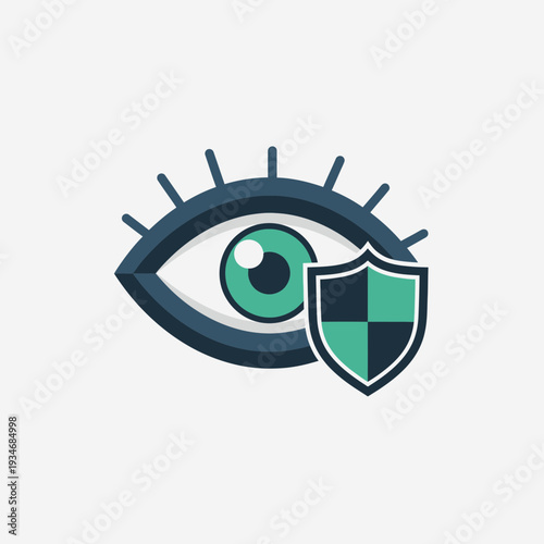 Conceptual Illustration Depicting Eye Protection and Digital Security in a Modern Design