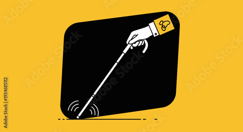 Conceptual Illustration Depicting Guidance, Exploration, and Sensory Perception in Yellow Backdrop