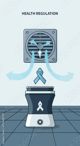 Conceptual Illustration Depicting Health Regulation, Air Purification, and Environmental Awareness
