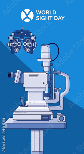Comprehensive Ophthalmic Examination Equipment Depiction for World Sight Day and Vision Health