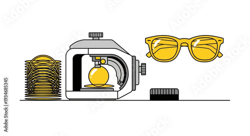 Conceptualizing Innovation: Modern Tech, Sunglasses, and Artistic Geometric Illustrations
