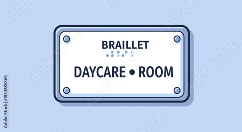 Daycare Room Sign Design Illustrating Accessibility and Inclusive Braille Education