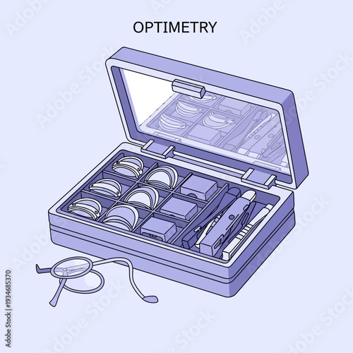 Comprehensive Ophthalmic Tools and Instruments Case for Vision Examination and Healthcare
