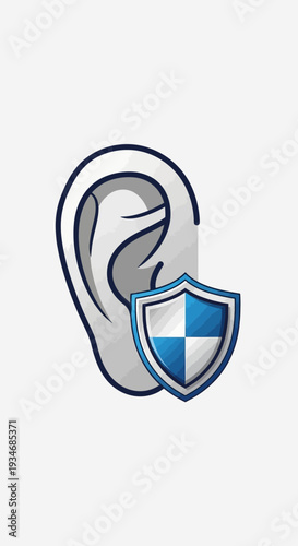 Conceptual Illustration Depicting Hearing Protection, Medical Safety, and Auditory Health Solutions