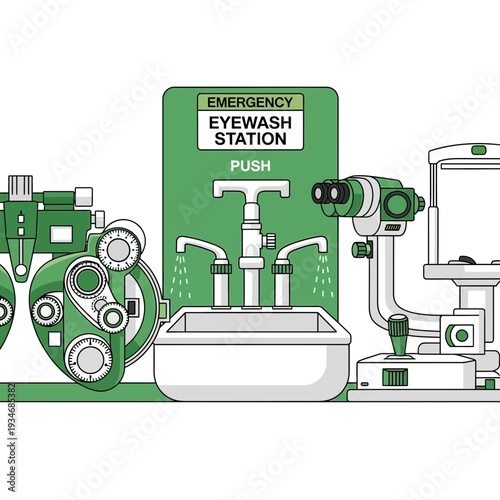 Comprehensive Ophthalmic Tools and Emergency Eyewash Station for Vision Care, Eye Health and Safety