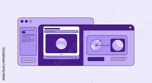 Conceptual Illustration Depicting Modern Digital Interface Design and User Experience