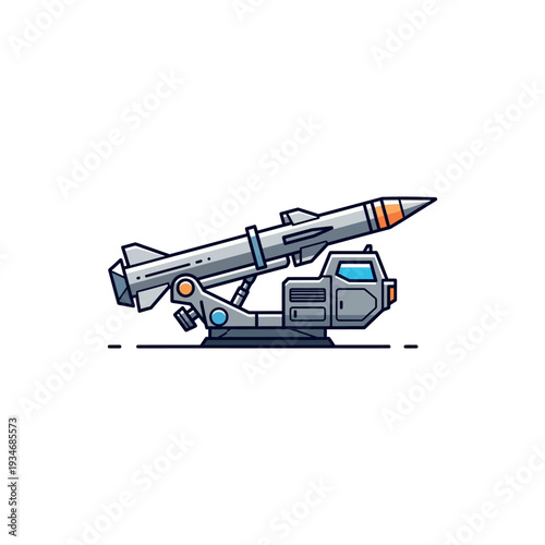 Military Missile Launcher Vehicle Illustration.