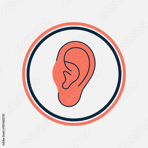 Conceptual Artistic Representation of the Human Ear Within a Decorative Circular Frame