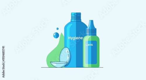 Contact Lens Care: Visualization of Hygiene Products and Eye Care Solutions