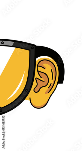 Conceptual Depiction Of Audio Protection: Shielded Ear Symbolizing Sound Barriers and Safety