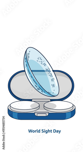 Conceptual Depiction of Eye Care Essentials with Contact Lens and Storage Case for Clear Vision